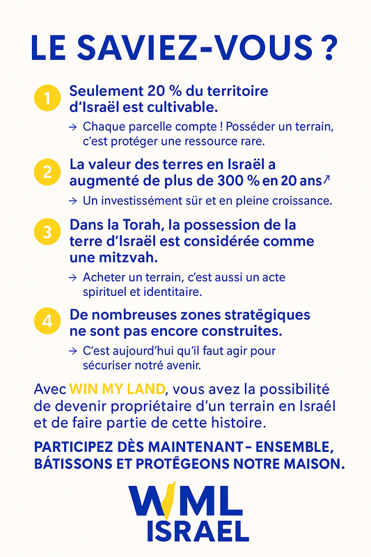 🏡 Ce qu’il faut savoir avant d’acheter un terrain en Israël
